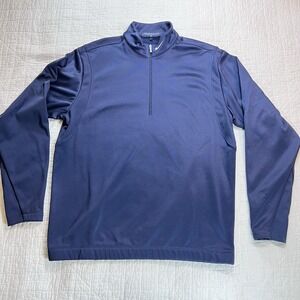 Nike Golf Therma-Fit 1/4 Zip Men's Size Medium Fleece Lined Sweatshirt Navy Blue
